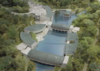  Aerial view of Crystal Bridges Museum of American Art, Bentonville, AR