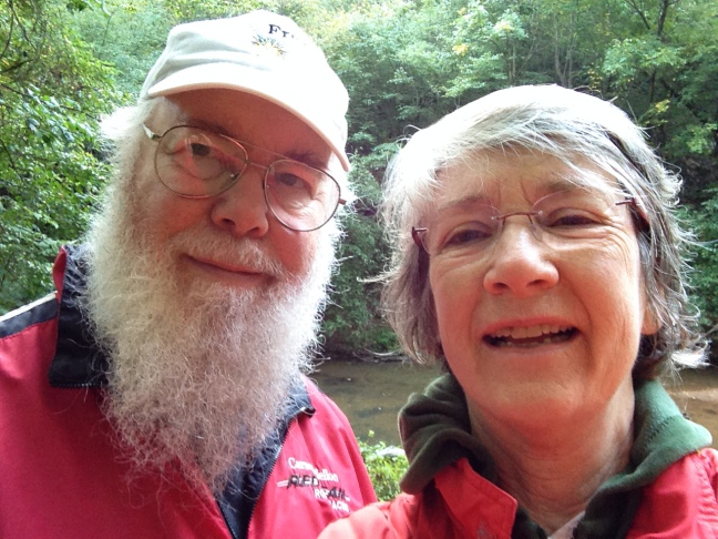 Joann clicks a selfie in the woods