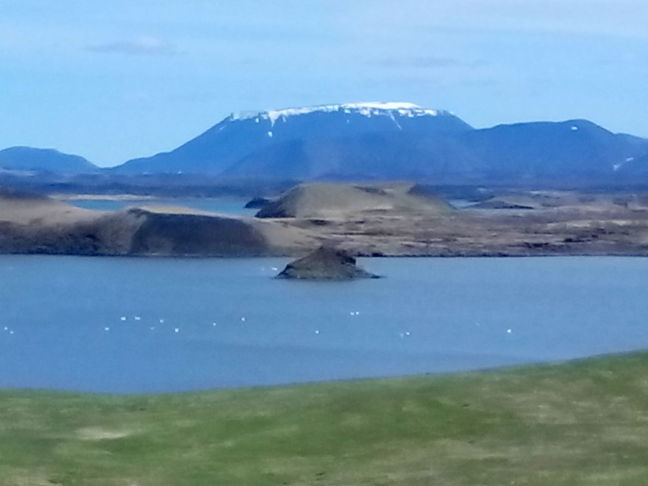 Remains of volcanic cones on Lake Myvatn