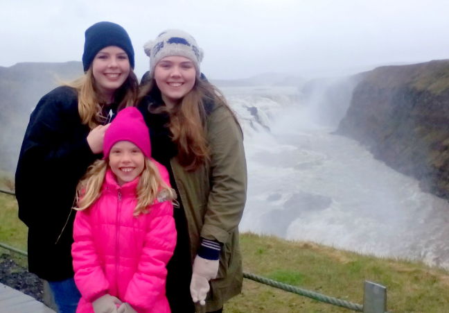 Beautiful Icelandic girls dressed for July weather