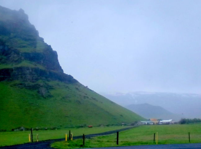 Cliffs along SE coast, near lava flows from Eyjafjallajökull