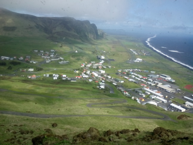 View from cliff of village on the South Coast