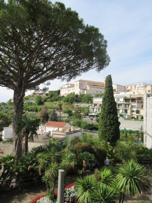 Town of Ravello from garden walk