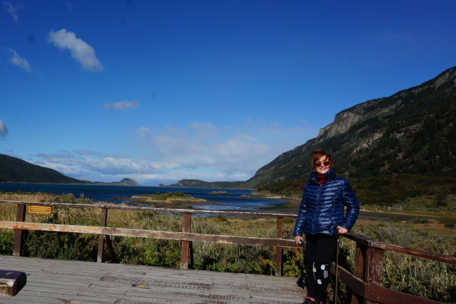 Posing in front of the scenery, Tierra del Fuego National Park, Argentina