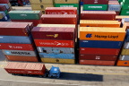  Containers piled high awaiting their ships, Buenos Aires