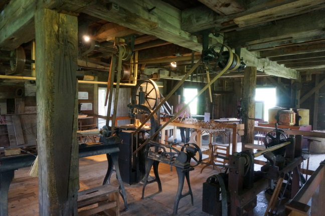 Water powered wood shop at Hancock Shaker Village, Pittsfirld, MA