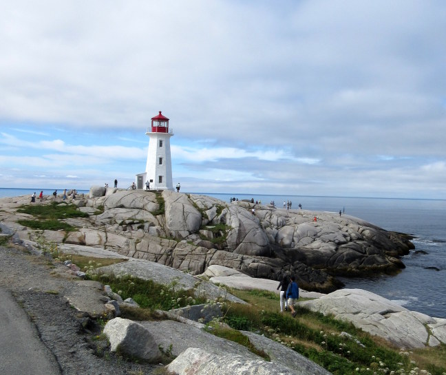 Peggy's Cove lighthouse, built on ancient granite rocks