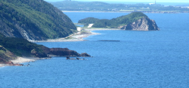 View from the Cabot Trail of Acadian village of Cheticamp,NS