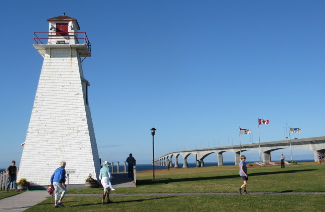 Lighthouse and 8 mile long Confederation Bridge, Prince Edward Island