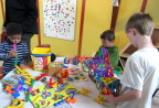  Children playing with tetrahedons, Alexander Graham Bell museum, Baddeck, NS