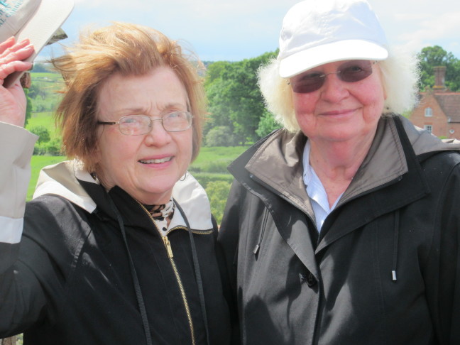 Mary and Susan atop the tower, Sissinghurst