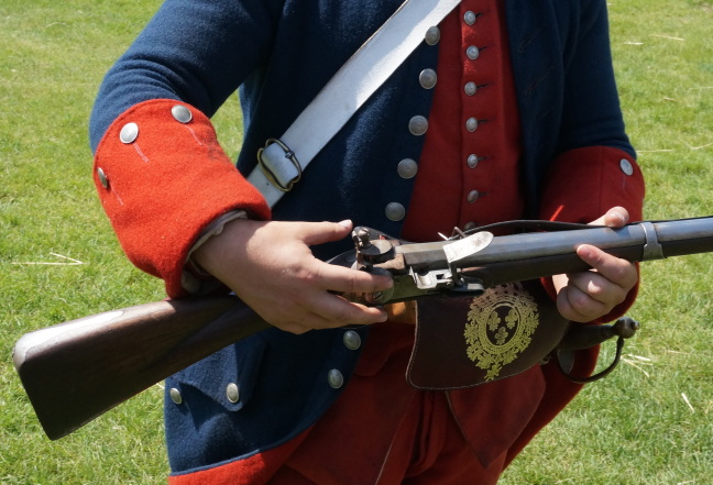 Ready to load - flint on the left, striker plate on the right