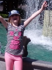  Lindsay cools off in Bellagio fountain. 106 in Las Vegas today!