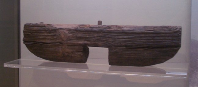 The pond preserved wood remarkably well. This piece is part of a typical Asian roof system built like a Calder stabile.