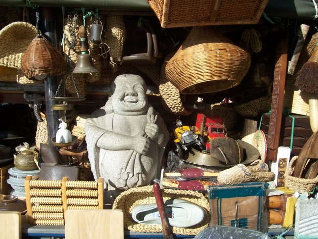 You can buy anything from a hefty Buddha to a old toy truck.