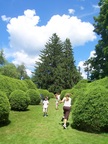  Children at play in the formal gardens at Tanglewood