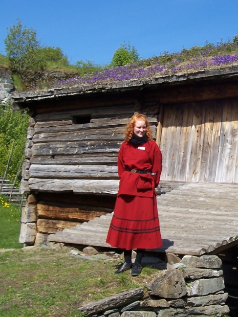 Our striking guide at Trondelag Folk Museum, a bevy of buildings relocated from all over