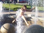  Leaping in the fountain, Heritage Park, Barrie, Ontario