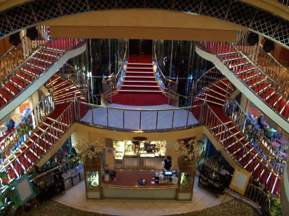  Stairway maze above the coffee bar in the main atrium of the Norwegian Star