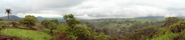 Vista above Guanacaste Province savannah - Cowboy country in north of Costa Rica