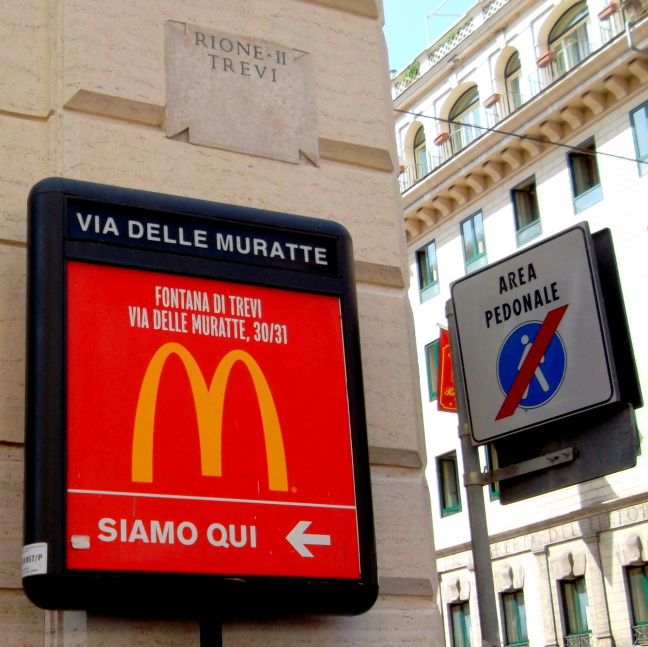  Modern street sign near Trevi Fountain, Rome
