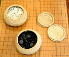  Chinese wicker bowls and yunzi stones
